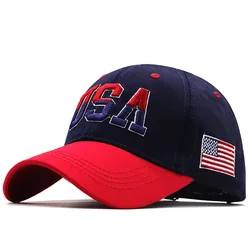 Gorra de béisbol con bandera de Estados Unidos para hombre y mujer, gorro de algodón con Cierre trasero, bordado de América, estilo Hip Hop, Unisex