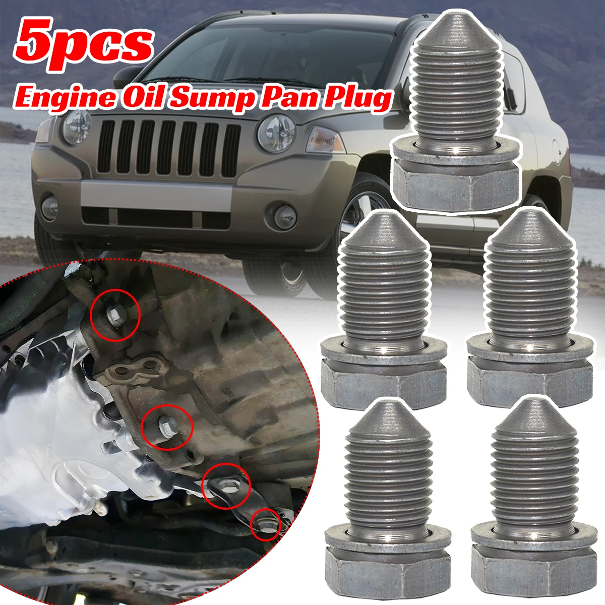 

5Pcs M14x1.5x22 Engine Oil Sump Pan Plug Drain Seal Washer Screw Thread N90813201 N90813202 N91101401 For Dodge Jeep Mitsubishi