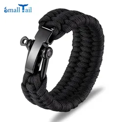 Men Women Camping Emergency Braided Adjustable Survival Bracelet Stainless Steel Buckle Paracord Outdoor Wristband Jewelry