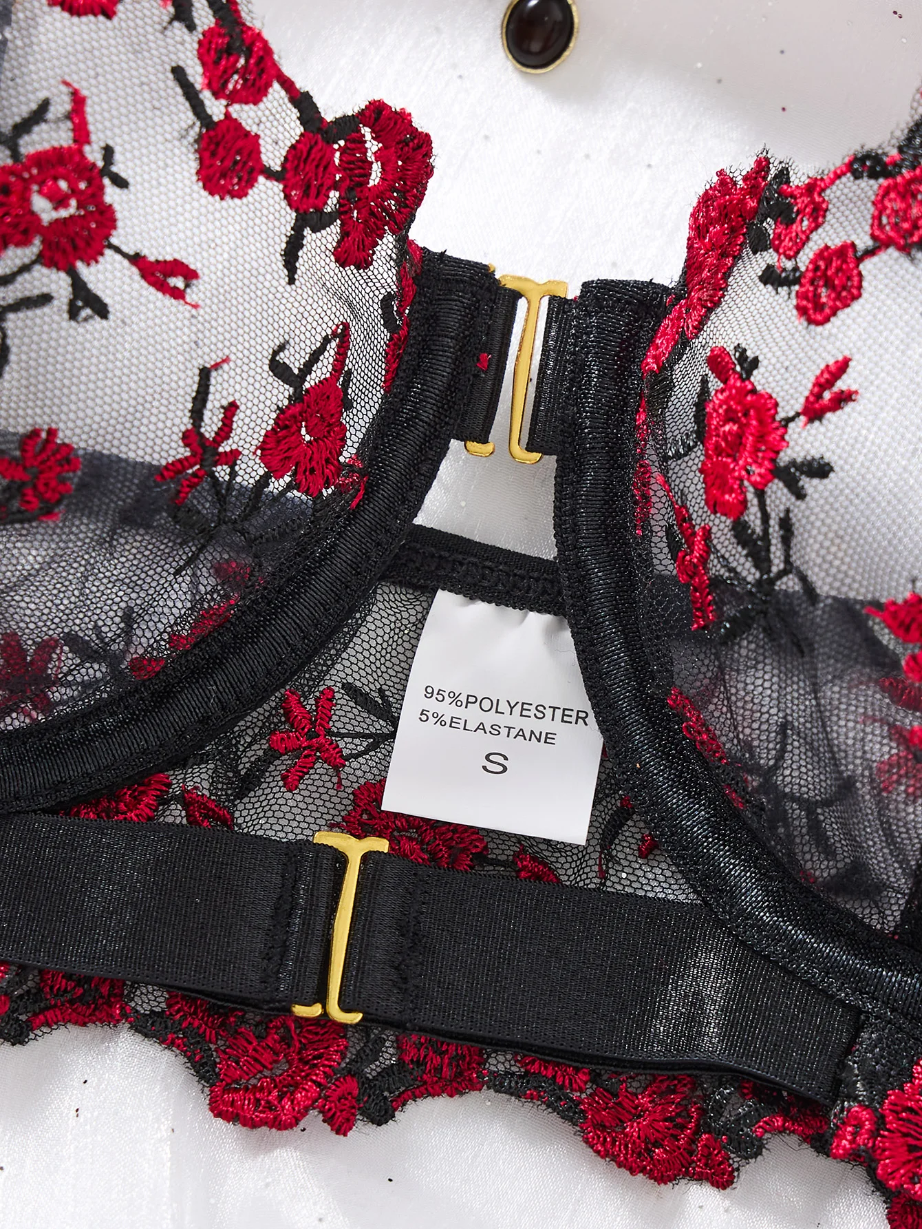여성 자수 메쉬 란제리 세트 시스루 언더와이어 브라 팬 - Sheer Mesh Bra 리뷰 및 가격