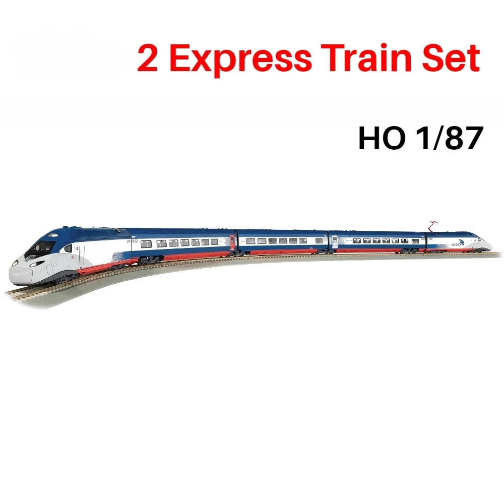 HO Type 1/87 jouet Train Express Train ensemble avec lumières, contrôleurs et pistes Train modèle ensemble garçons jouet cadeau