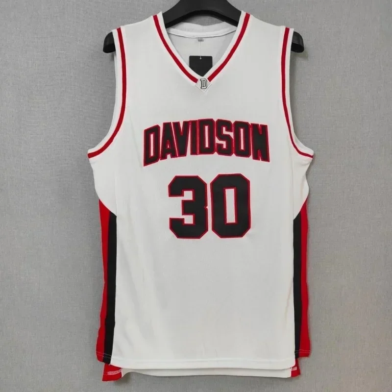 Basketball Jersey Men Oversize 30 Stephen Curry DAVIDSON College Embroidery Breathable Athletic Sports Street Hip Hop Sportswear