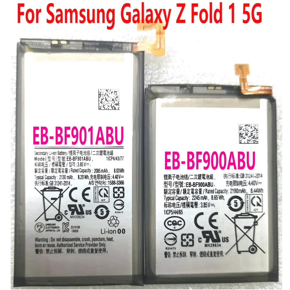 

3.85V A pair EB-BF900ABU EB-BF901ABU Battery For Samsung Galaxy Z Fold 1 5G SM-F900 Mobile Phone