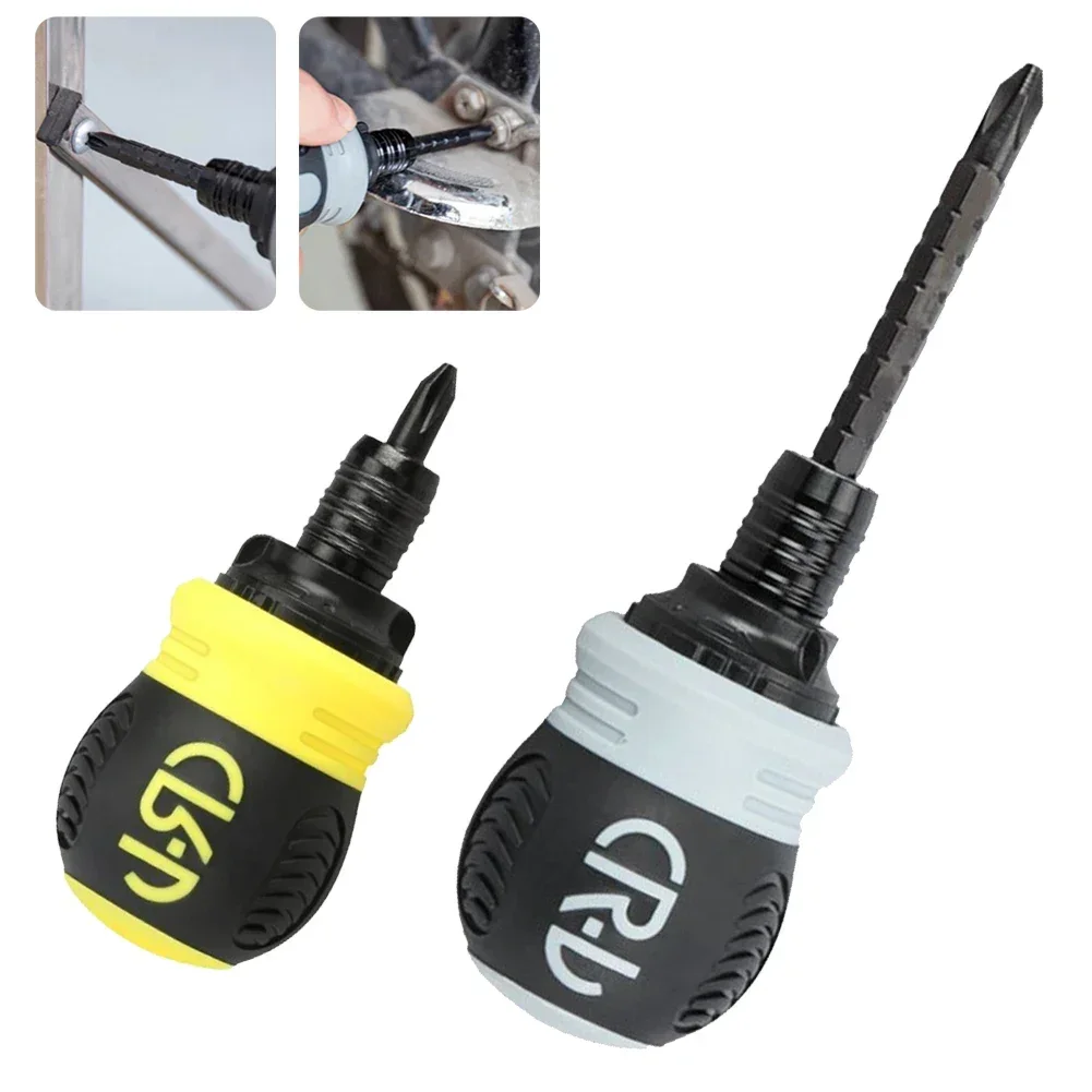 Adjustable Ratchet Screwdriver Screwdriver Silica Gel 6.0+/6.0- 85*45mm Adjustable Chrome Vanadium Steel Anti-slip