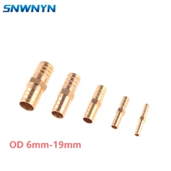 1PC Brass Barb Pipe Fitting 2 Way Straight Connector For 6mm 8mm 10mm 12mm 16mm 19mm Hose Copper Pagoda Water Tube Fittings