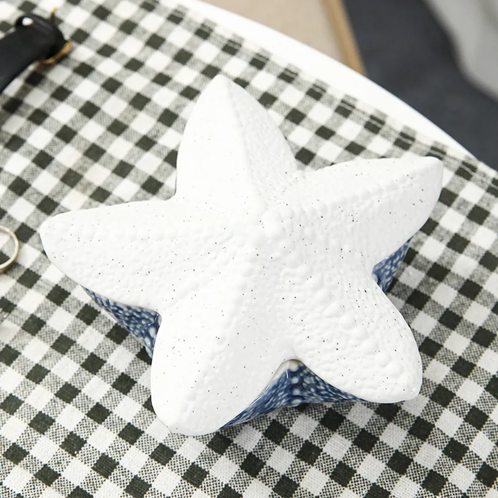 1Pcs Ocean Pattern Jewelry Box White Porcelain Material High Grade Jewelry Display Case for Earrings Brooch Hair Clip Ring
