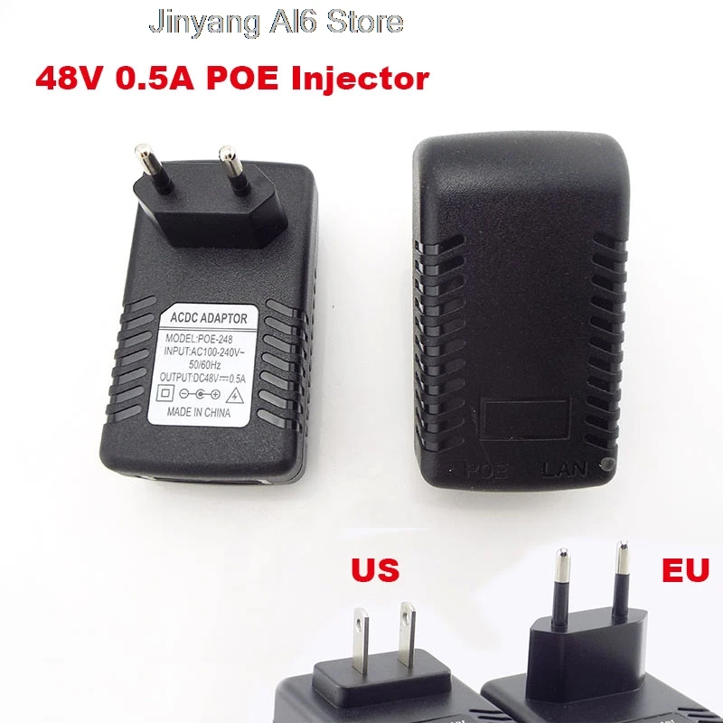 

DC 48V 0.5A 24W Poe Power Supply Adapter Injector Switch For Wifi Wall Plug for IP Camera CCTV Surveillance US/EU Plug 100-240V