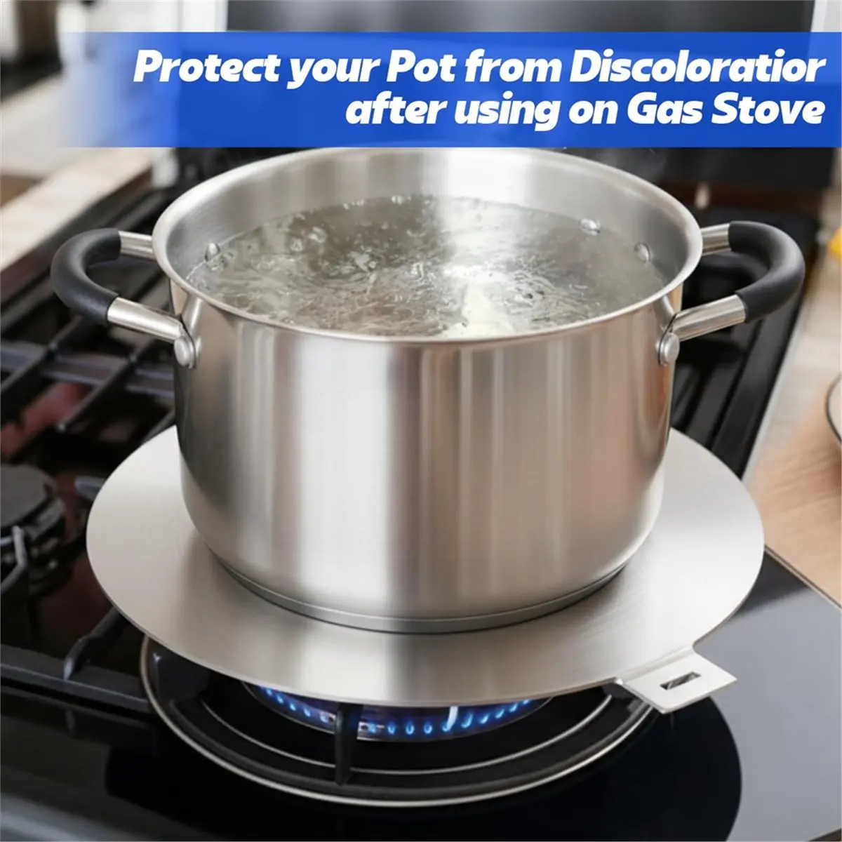 【AT48】 NEW 11 Inch Stainless Steel Heat Diffuser Plate Induction/Gas/Glass Cooktop Converter Plate with Removable Handle