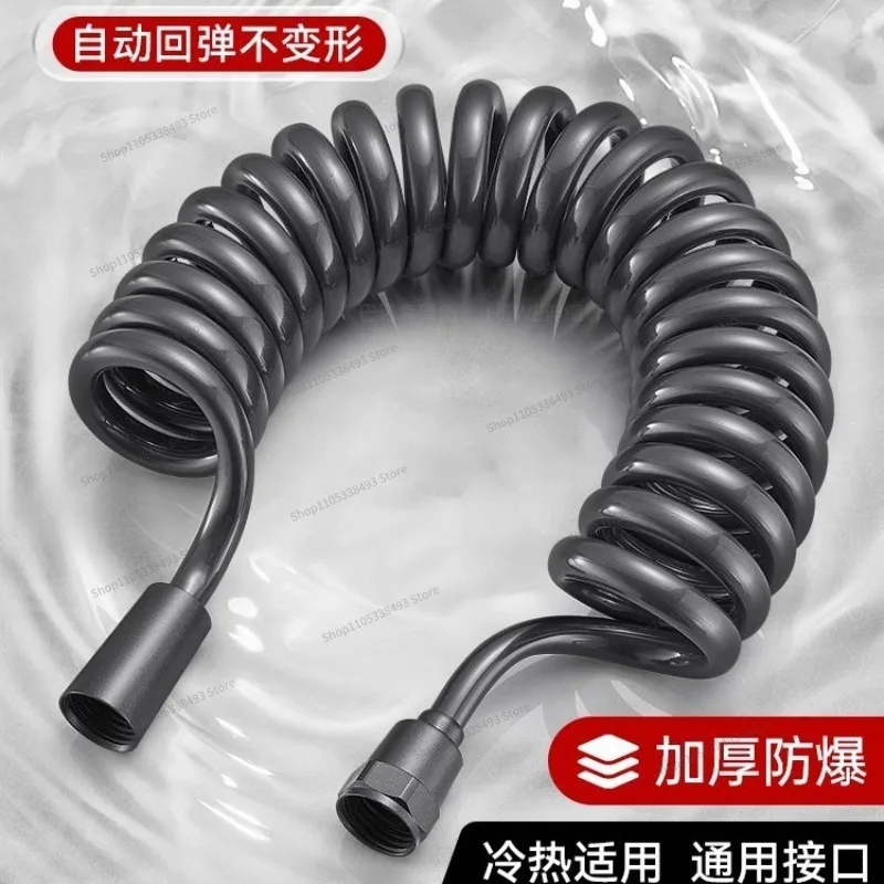 For Bidet Sprayer Retractable Spring Hose Bathroom Faucet Extension Pipe Shower Telephone Water Tube