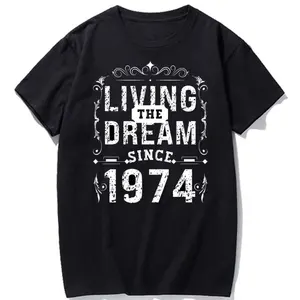 تي شيرت قطني عتيق كاجوال للرجال والنساء العلامة التجارية الجديدة إصدار محدود الذكرى السنوية 50 مضحك أنثى 50 عاما ملابس هدايا 1974 عام, 2024 أفضل 12 هدية للذكرى السنوية الخمسين للمبيعات - No10