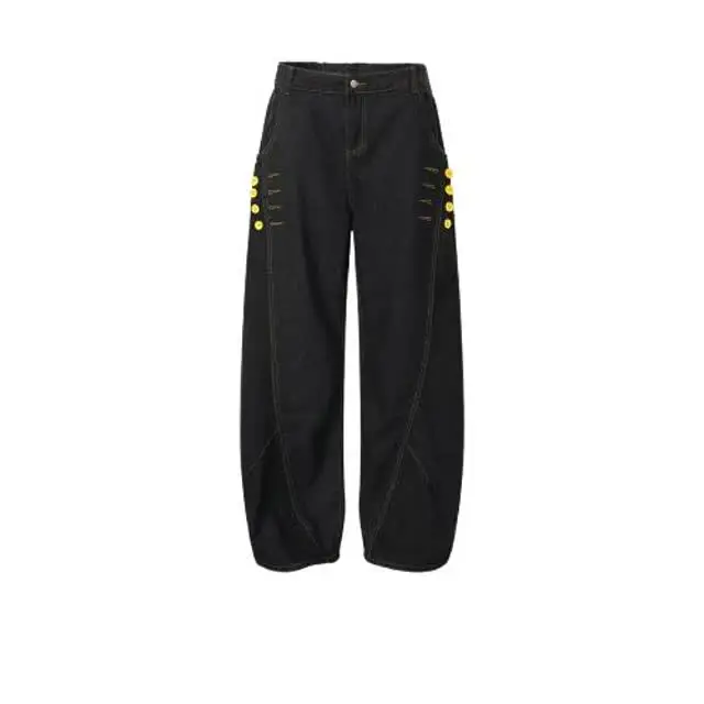 

Retro American Mr. WH Jeans Men's Design Sense Wide Leg Casual Loose Floor-Length Pants Fashionable Casual Loose Fit Jeans