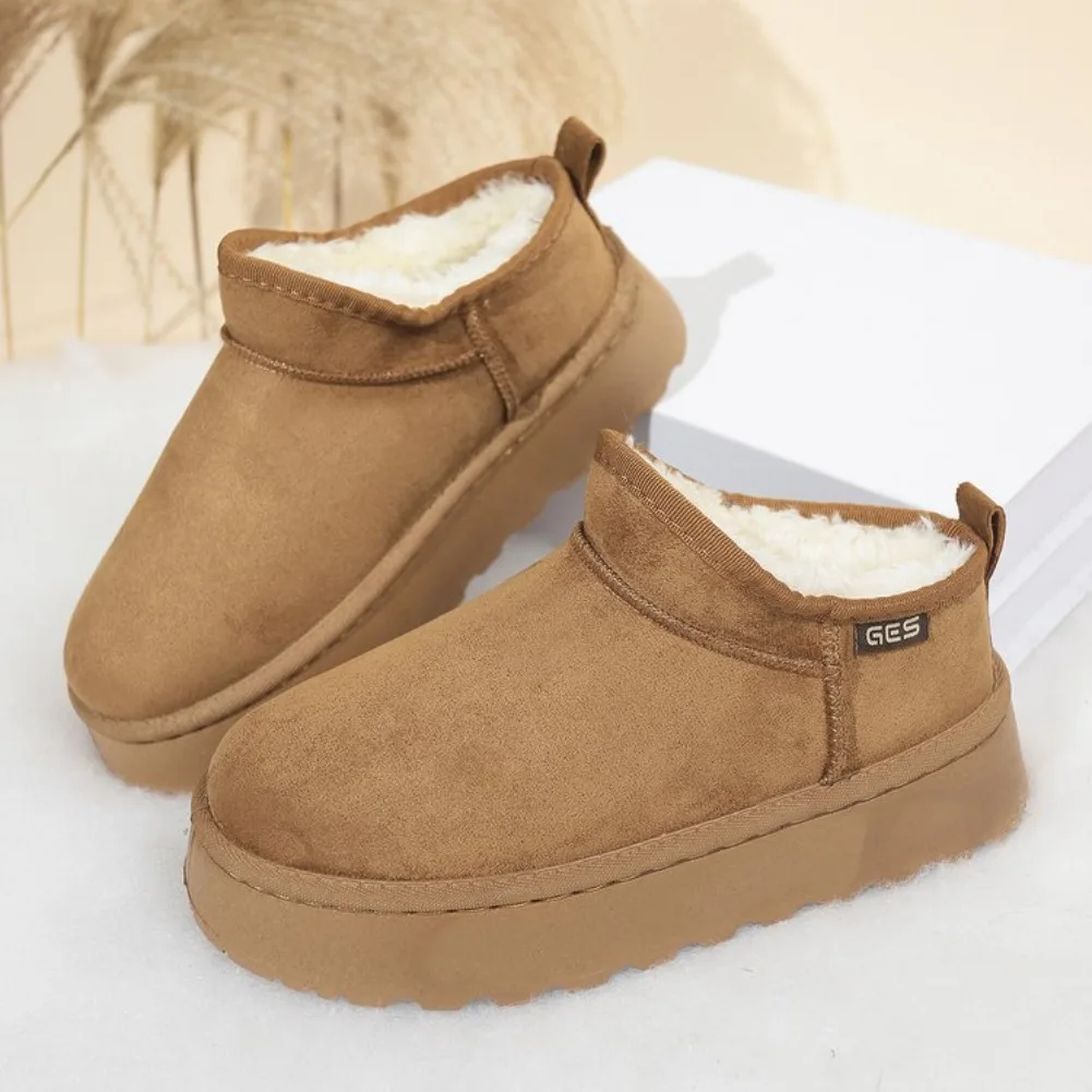 2026 Winter Neue Warme Stiefel Pelz frauen Schnee Stiefel Dicken Boden Warme Stiefel männer und frauen Winter kurze Stiefel Große 43 Mode