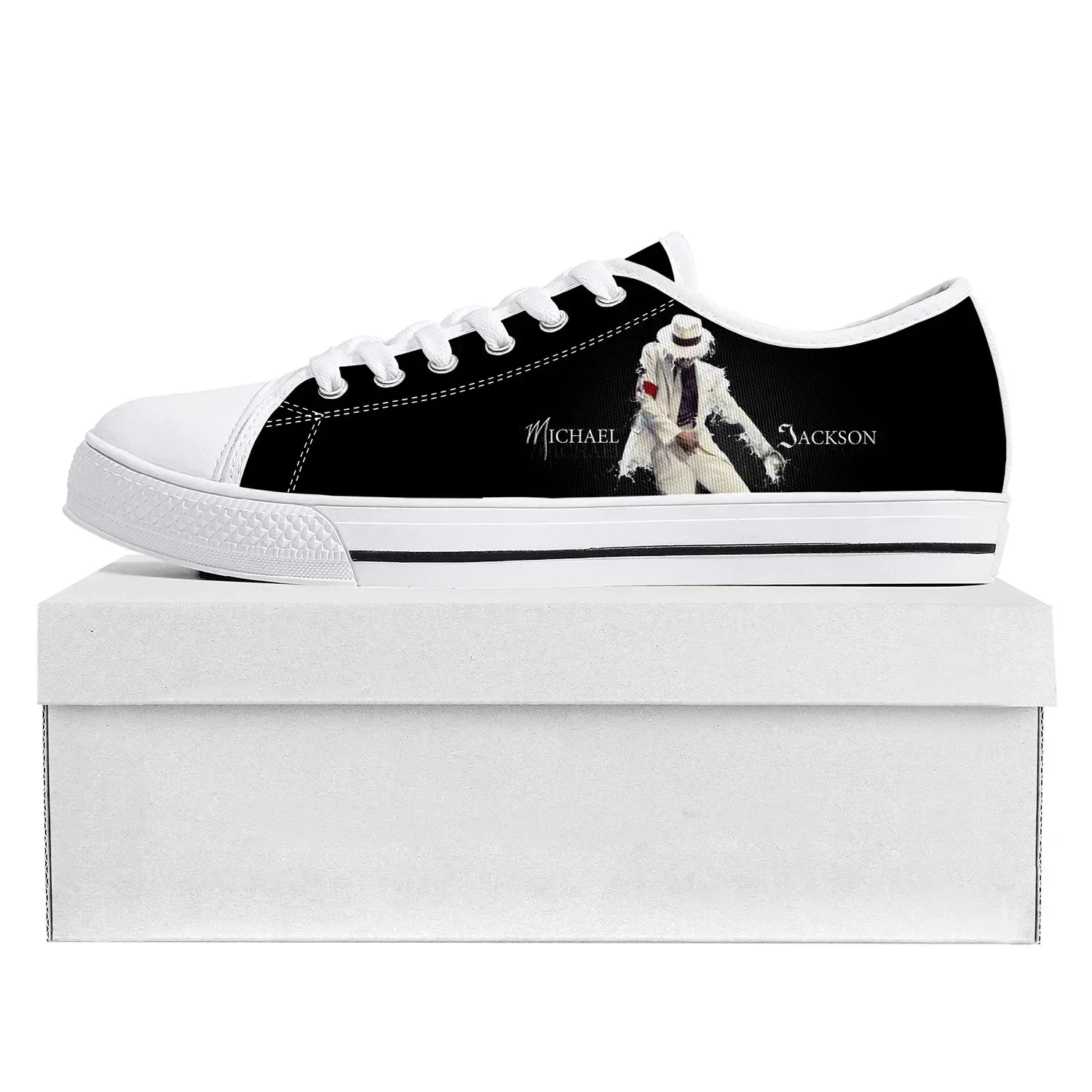 

Michael Jackson Pop Singer Dancer Canvas Sneakers Lace Up Custom Shoes for Adult