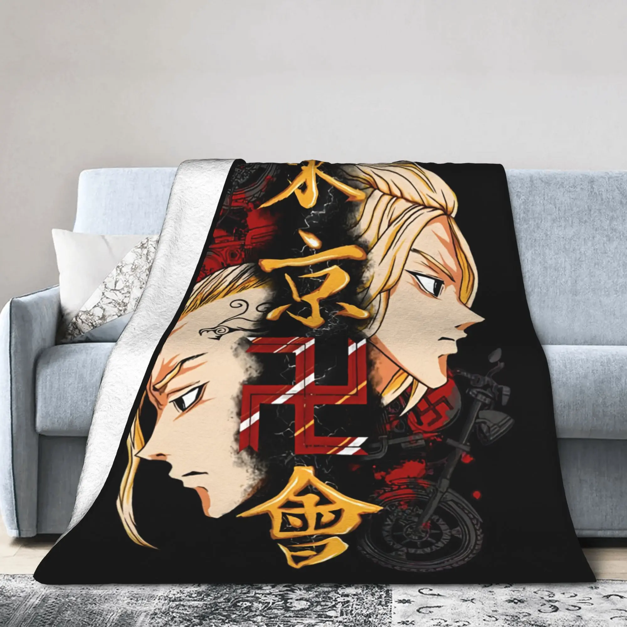 Tokyo Revengers Anime Fleece Blanket Mikey Draken Creative Throw Blankets for Home 200x150cm Bedspreads