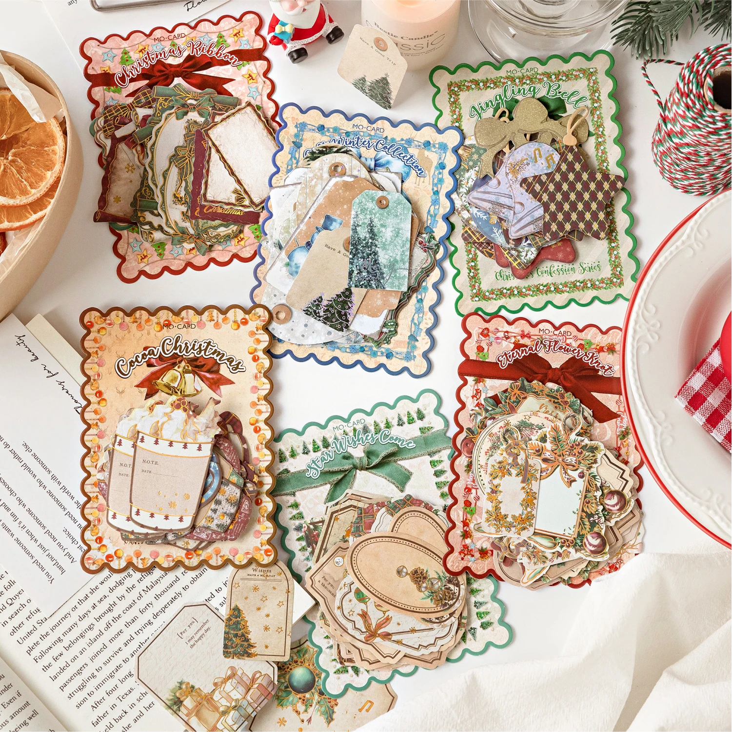 

6 упаковок/лот, серия «Рождественское исповедь», милая ретро декоративная наклейка из белой крафт-бумаги