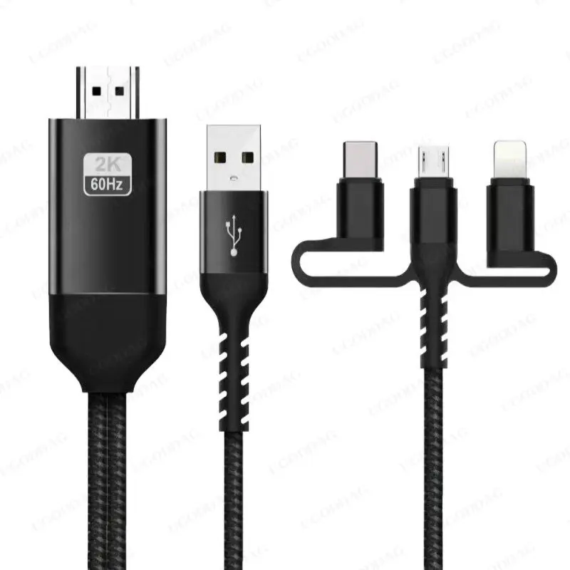 3 In1 Micro USB ประเภท C ไปยัง HDMI อะแดปเตอร์สายสำหรับ IPhone X 6 7 8 IPad Samsung s8 S9 IOS Android โทรศัพท์ทีวี HDTV