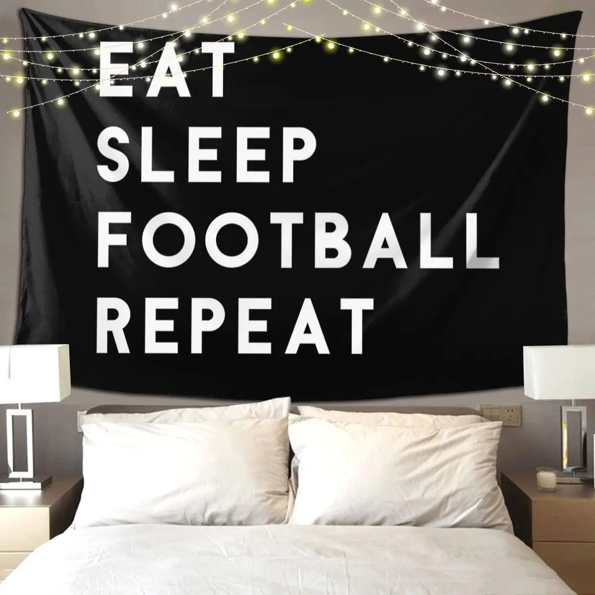 

Ешь, сон, футбол, повторяющийся гобелен, хиппи, настенный эстетический домашний декор, гобелены для гостиной, спальни, общежития, комнаты
