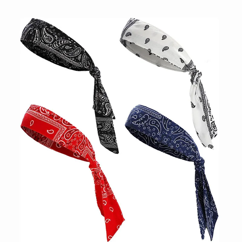 Anti Sweat Headband with Printed Cashew Tennis Pirate Headband, Sports Sweat Absorbing Yoga Headband, Cotton Ribbon