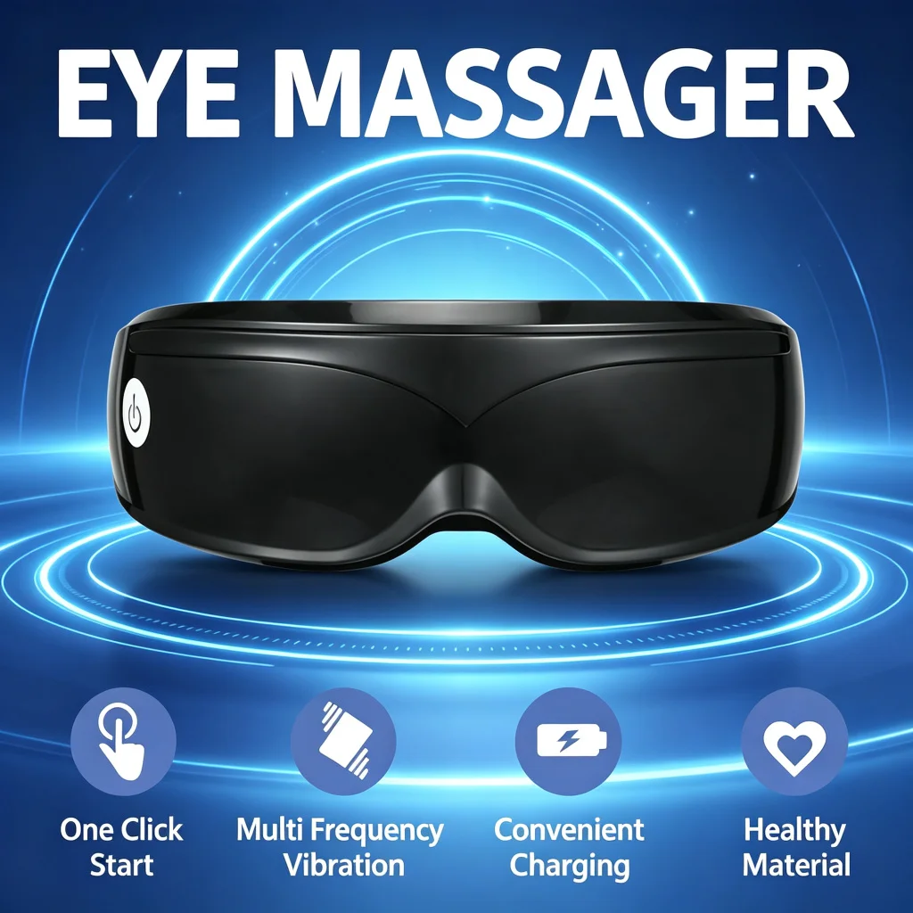 9 Modes Eye Massager Multi Frequency Vibration 22 Magnets Eye Massage Device Caring Eye Health Safe Material Home Use Relax