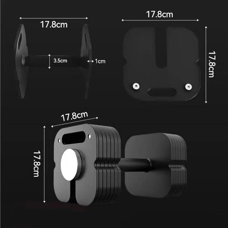 Men's Sports Fitness Pure Steel Adjus Dumbbell Set Combination Set 4 kg-49 kg Quick Change 3-IN-ONE Kettlebells Barbells