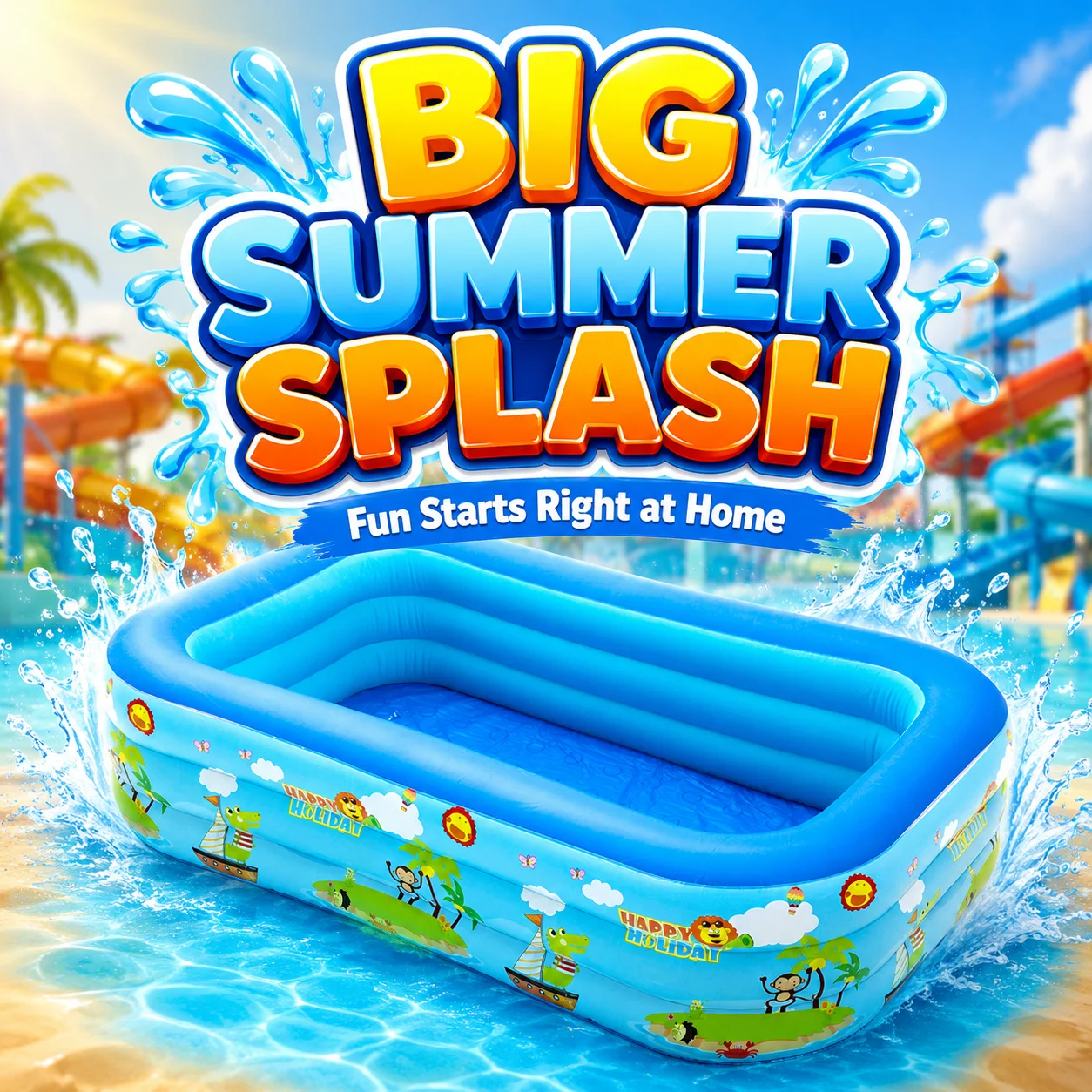 Piscina Inflable de Verano para Exteriores, Piscina Familiar Interactiva para Patio Trasero, Jardín o Uso Interior