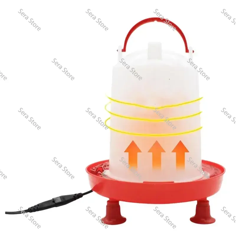 Auto-Fill For-For Winter Heated Chicken Waterer 3L Heater With Leg Support, 35W Heating Poultry