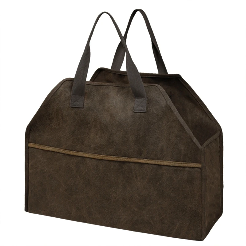 Log Storage Holder for Carrier Canvas Firewood Bag Durable Tote Outdoor Portable Fireplace Stove 203C