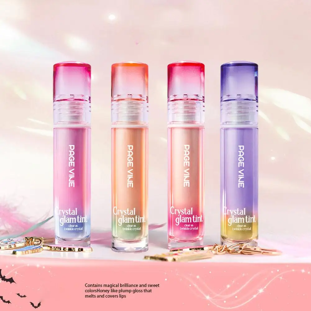 Portable For A Hydrated Translucent Finish Mirror Crystal Lip Oil Enriched With Natural Plant Extracts Lightweight Non-Sticky