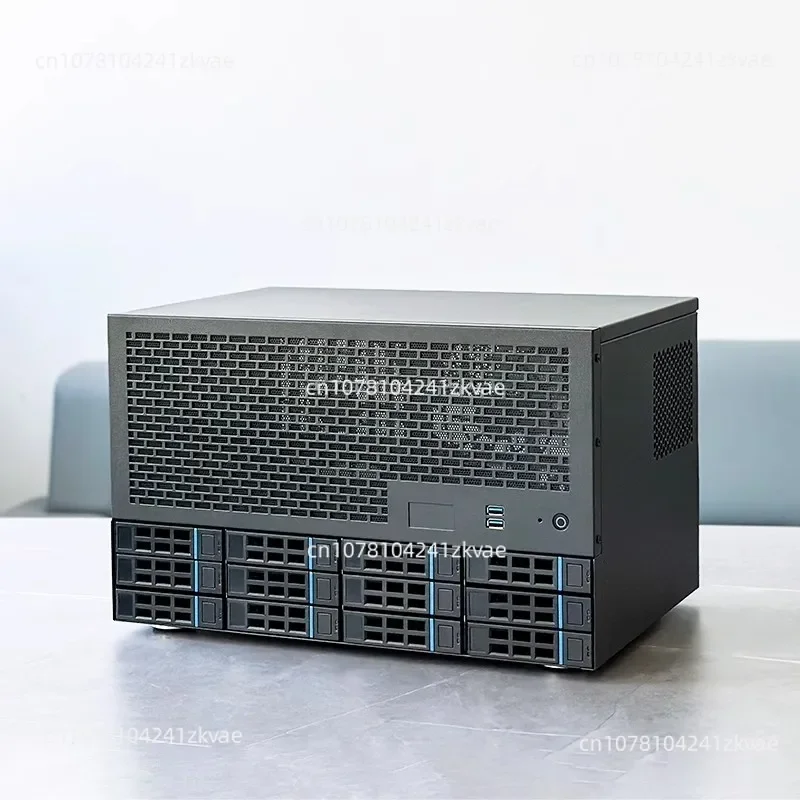 12 bay NAS chassis, ATX motherboard, ATX power supply, 8 full height slots, enterprise home Qunhui AIO server