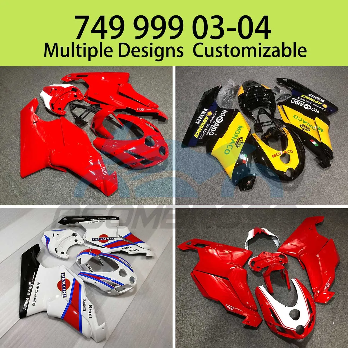 Fairings for Ducati 749 999 2003 2004 Customized Motorcycle Modification Accessories Injection Fairing Cover Parts Kit 03 04