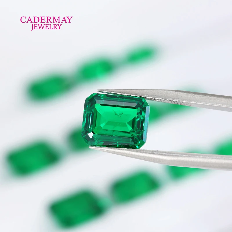 Tsavorite Yttrium Aluminium Garnet YAG Loose Gemstone 5x7mm-12x14mm Emerald Shape Synthetic YAG Loose Stones For Jewelry Making