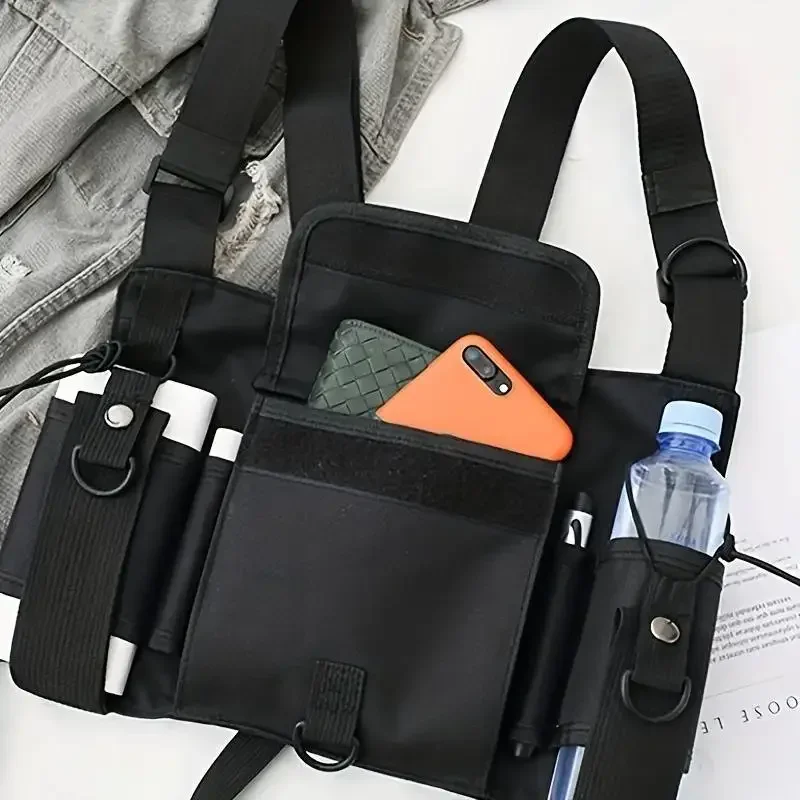 2025 NEW Waist Pack Nylon Adjustable Vest Hip Hop Streetwear Functional Tactical Harness Chest Rig Kanye West Chest Bag 가방 bolso