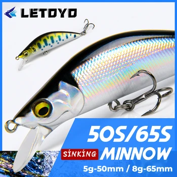 LETOYO 5g 50mm 8g 60mm 1.5-2.5m Diepte Sinking Minnow Vissen Lokken Artificiali harde Baits Crankbait Wobblers Forel Bass Lokken