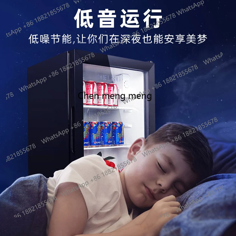 Geladeira pequena doméstica comercial escritório bebidas chá vinho tinto geladeira pequena transparente