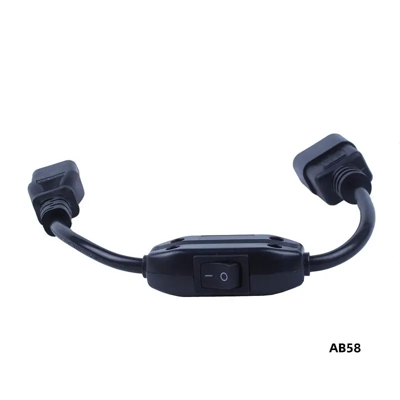 6X Special PDU UPS Power Cord Cable, IEC 320 C14 To C13 With On/Off Switch 30Cm Black
