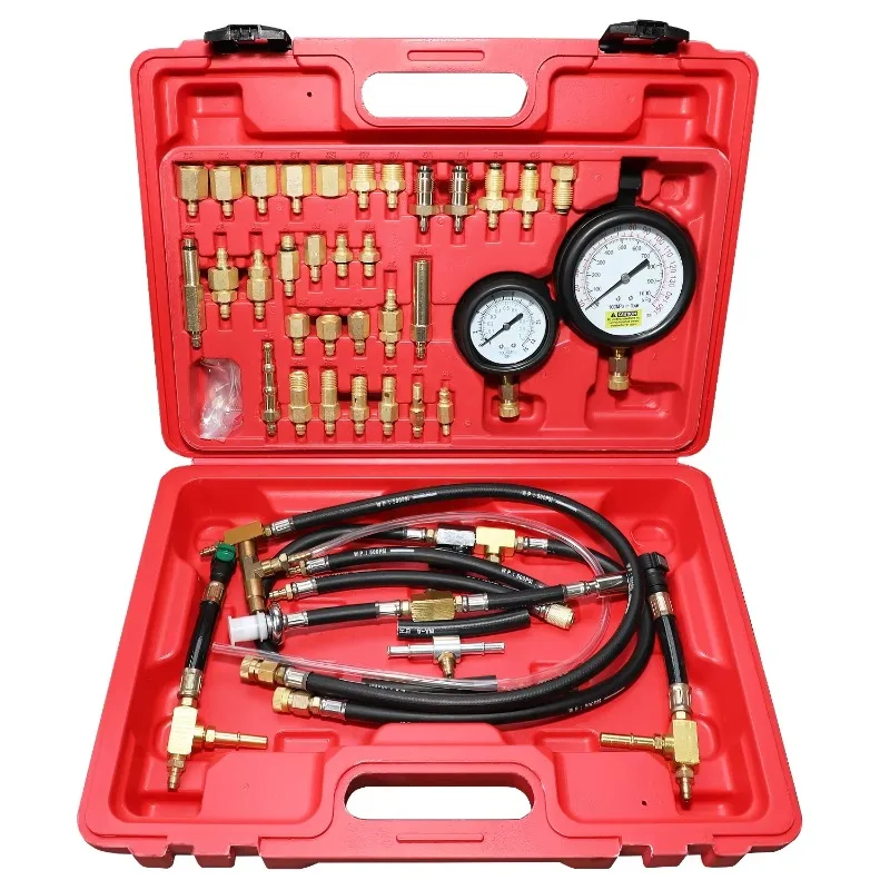 

41PCS Master Fuel Pump Injection Pressure Tester Gauge Kit TU-443 System Kit with Dual Gauge