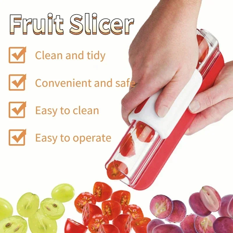 

Hot Tomato Grape Cherry Slicer Fruit Vegetable Salad Manual Slicer Fruit and Vegetable Tool Kitchen Gadget