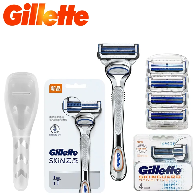 razor Gillette SkinGuard Gillette Men's razor Shaver and razor blade set Stainless steel material Double layer ultra-thin blade