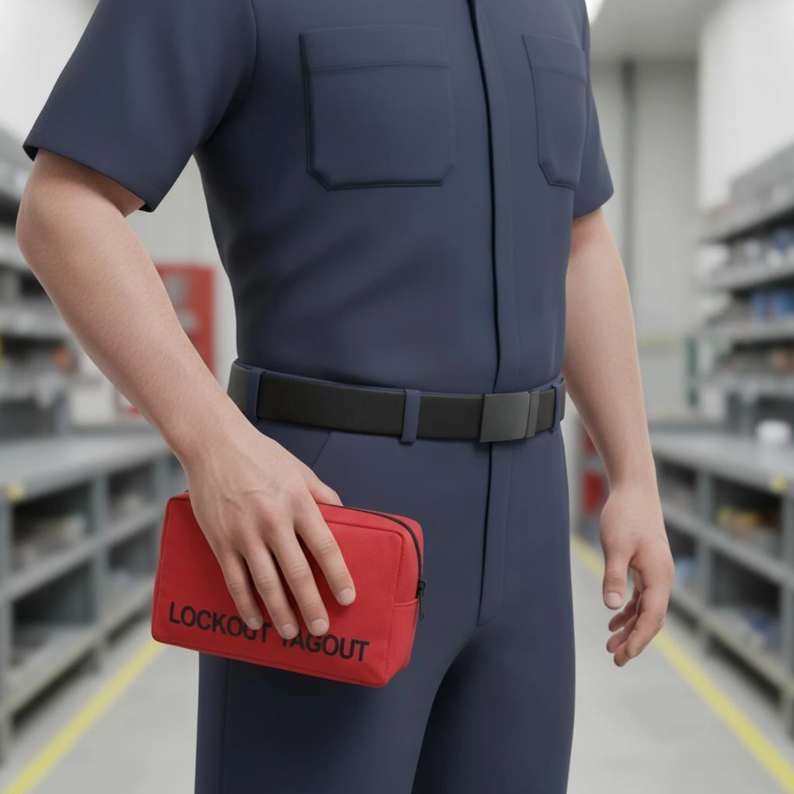 Lockout Tagout Bag Red Lockout Storage Bag LOTO Pouch Rectangular Tool Organizer Compact