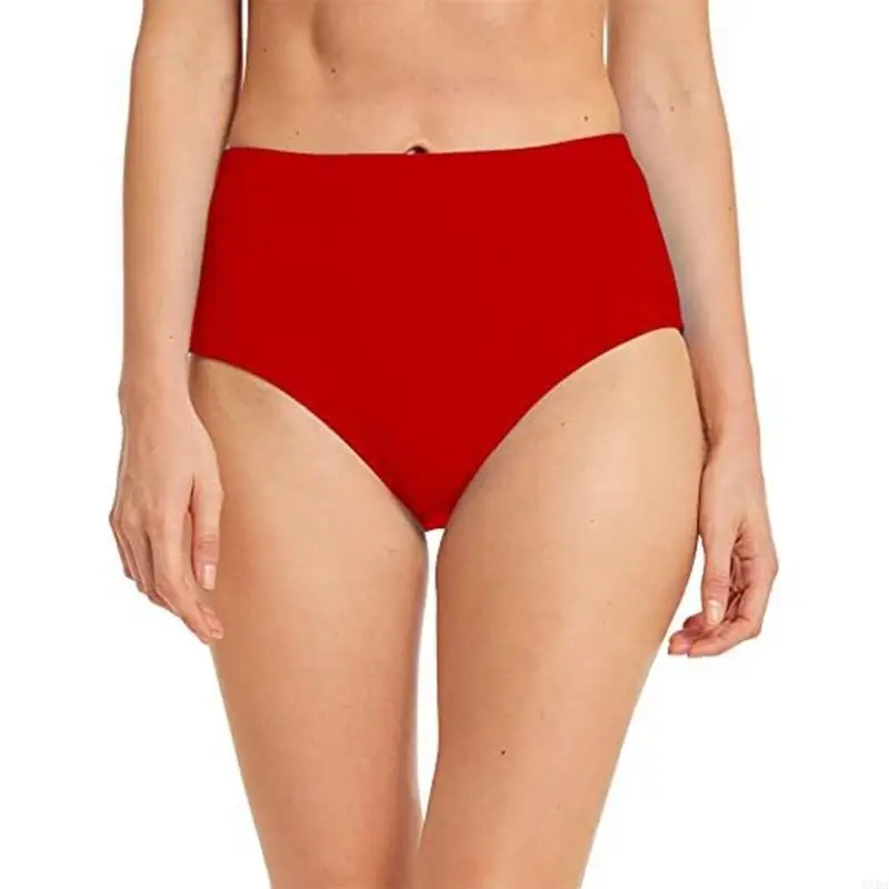 High Rise Swim Bottoms Quick Drying Abdomen Control Swimsuit Shorts For Women 6XDA