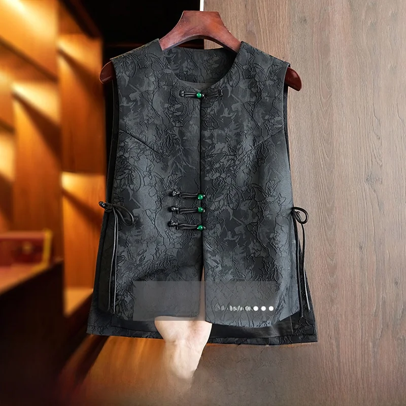 

Черный китайский жилет, женский весенне-осенний новый национальный костюм с вышивкой Svel Tang, верхняя одежда, жилет