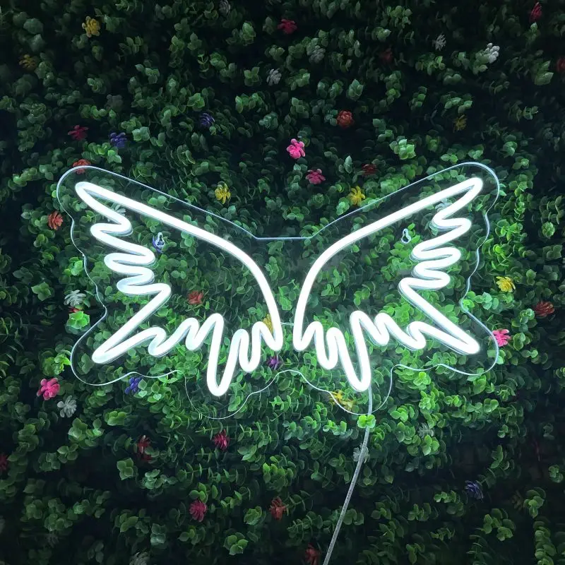 Neon LED Custom Design Wings 5V (47x27cm) Wall Decoration Bedroom Decoration Party Decoration Holiday gift Wedding decoration