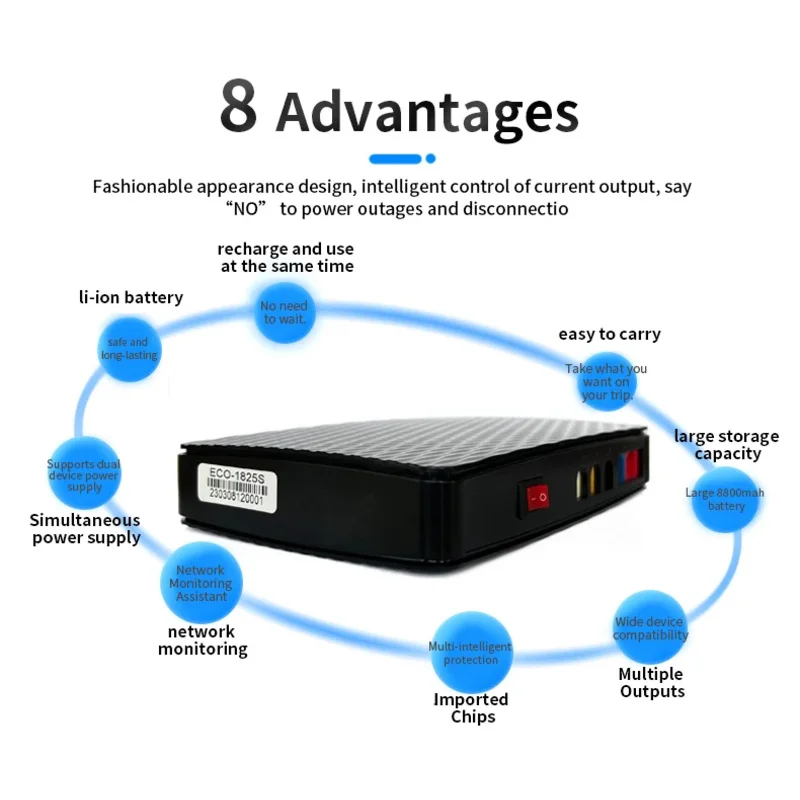 Mini UPS DC 8000mah 5V 9V 12V 15V 24V UPS per router WiFi