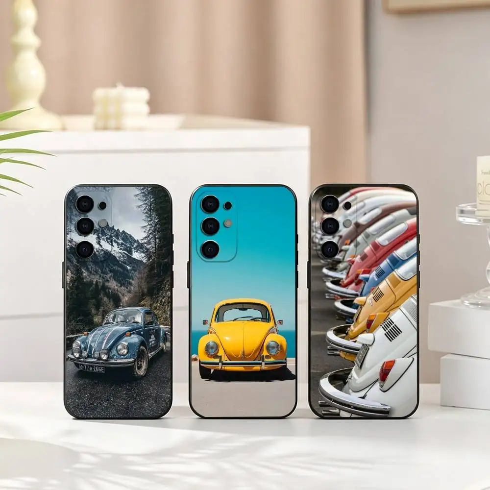 V-Vintage Beetle Cars  Phone Case Black Silicone Soft For Samsung S25,S24,S21,S22,S23,S30,Ultra,S20,Plus,Fe,Lite