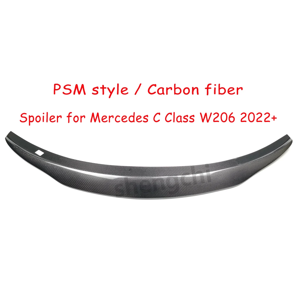 W206 PSM Style FRP / Real Carbon Fiber Rear Trunk Spoiler Wing For Mecedes Benz C Class W206 Sedan C180 C200 C220d C300 2022-IN