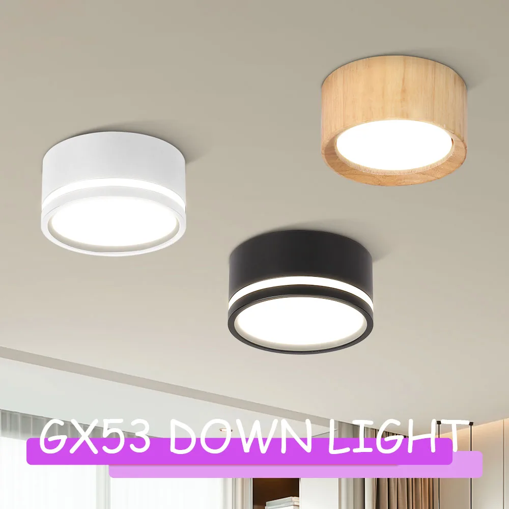 Bedroom Ceiling Lamp Downlight GX53 Bulb Replaceable Spot Light LED Ceiling Lights 110V For Decor Living Room Kitchen Spotlight