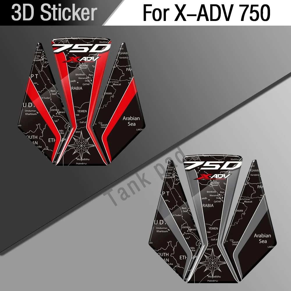 ل 2017-2020 هوندا X-ADV 750 خزان وقود دراجة نارية وسادة ثلاثية الأبعاد الراتنج نمط مجموعة ملصقات