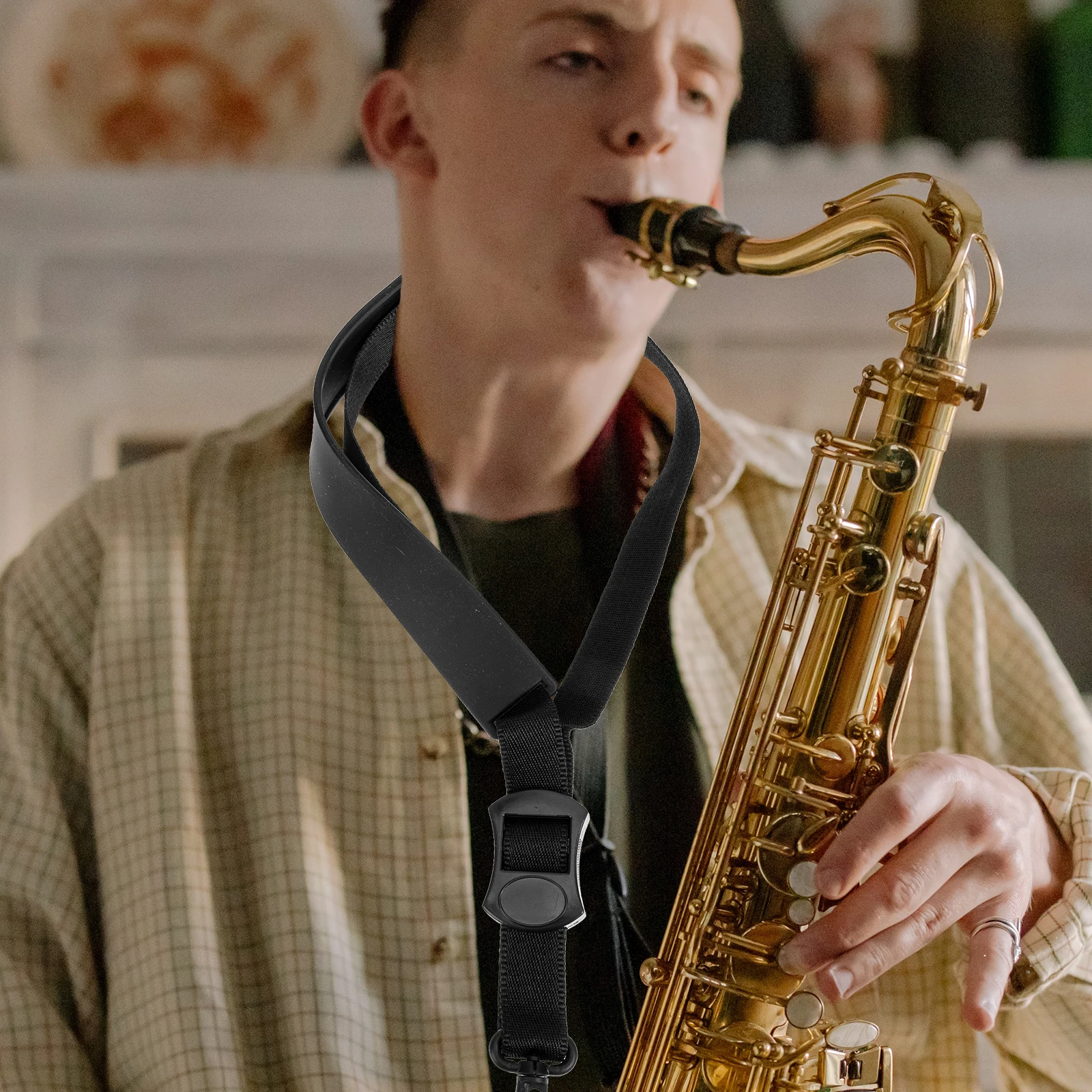 

Silicone Saxophone Strap Adjustable Neck Straps for Alto Tenor Soprano Sax Accessories Kids Practice Musical Parts
