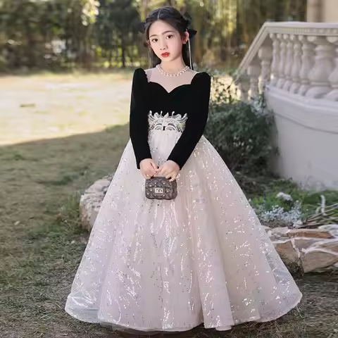 Luxury Evening Dresses For Girls Children's Birthday Parties High-end Princess Dress Piano Performance Formal Elegant Costumes
