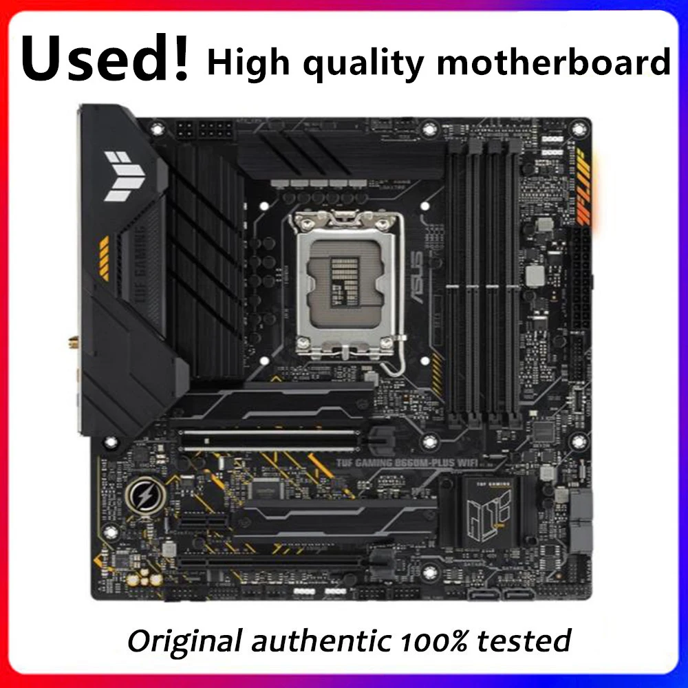 Used For Asus TUF GAMING B660M-PLUS WIFI Original Desktop B660 Motherboard DDR4 LGA 1700 Support 12400F 12400 i3 12100F